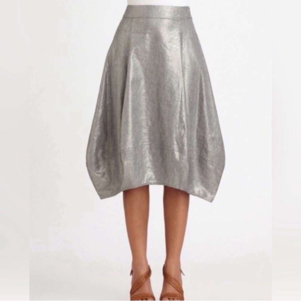 Eileen Fisher Balloon Silver Metallic Women's Skirt